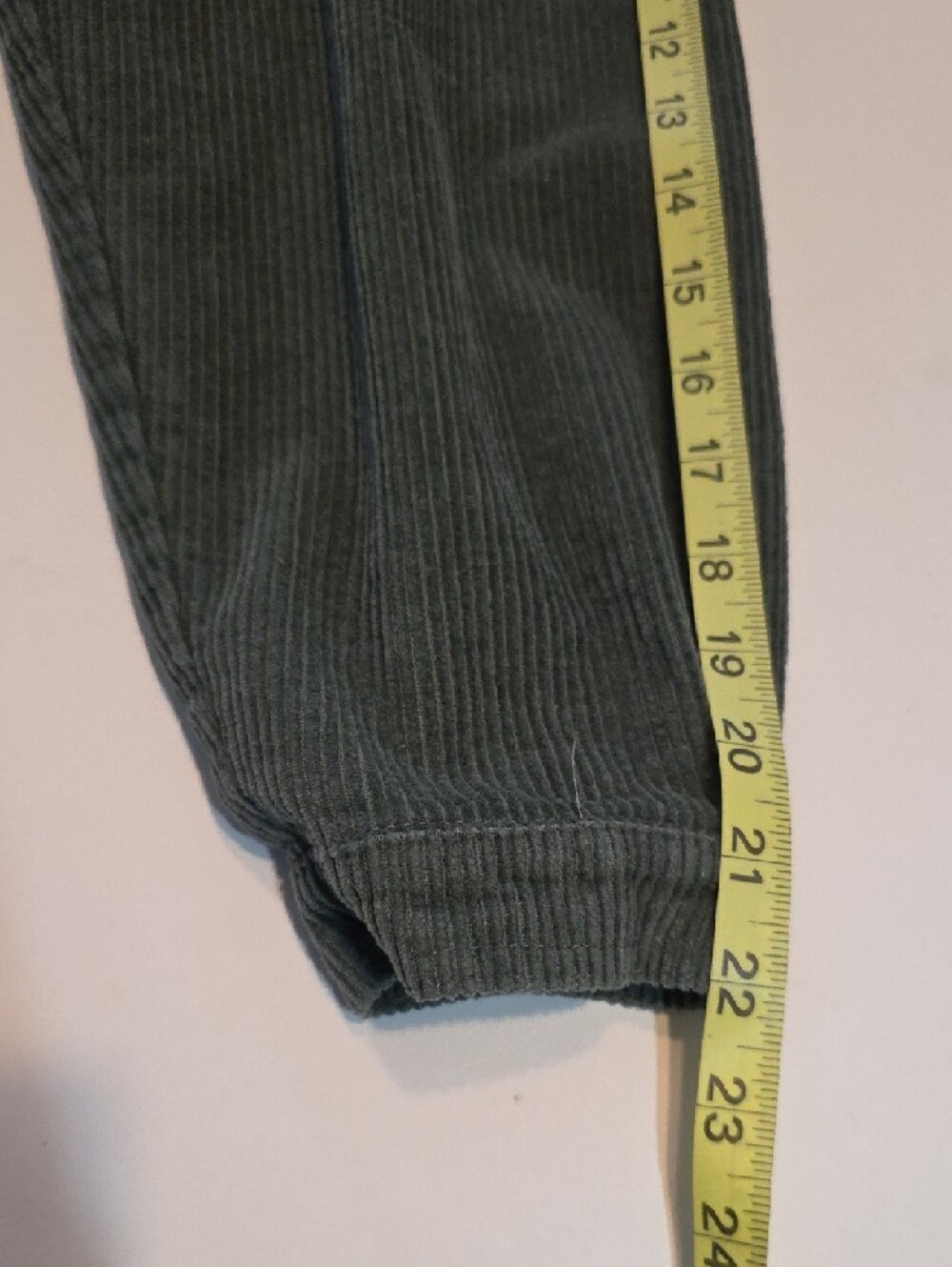 POL Green Corduroy Trucker Jacket Women Medium Cropped Distressed Boho Shacket - Picture 11 of 11